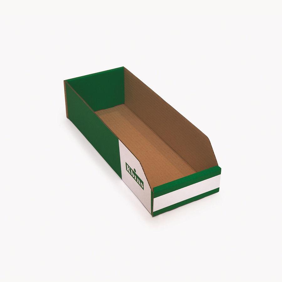 Kbins Cardboard Recycle Bin, 400mm x 150mm x 100mm, Green, White
