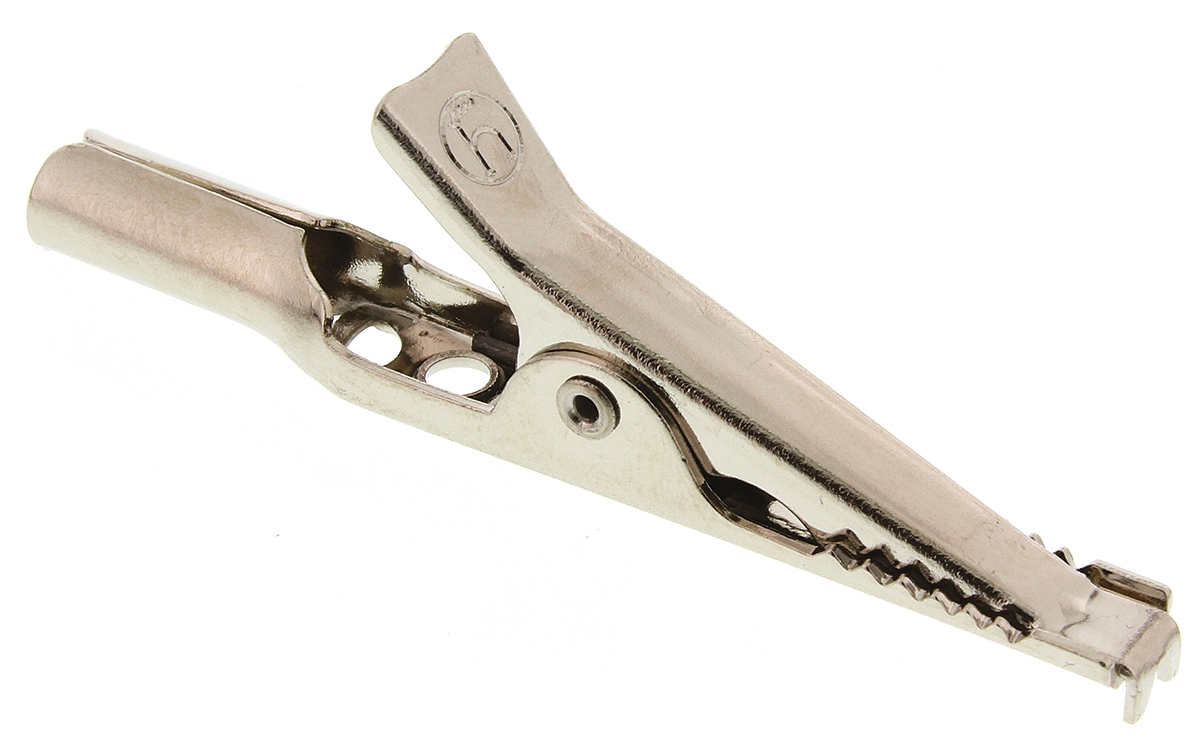 Hirschmann Test & Measurement Crocodile Clip 4 mm Connection, Nickel-Plated Steel Contact, 4A