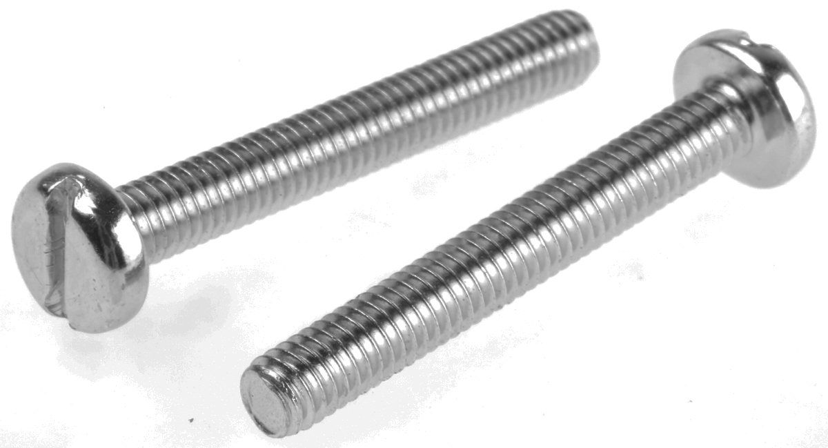 RS PRO Slot M4 Pan Steel Machine Screws DIN 85 x 30.0mm