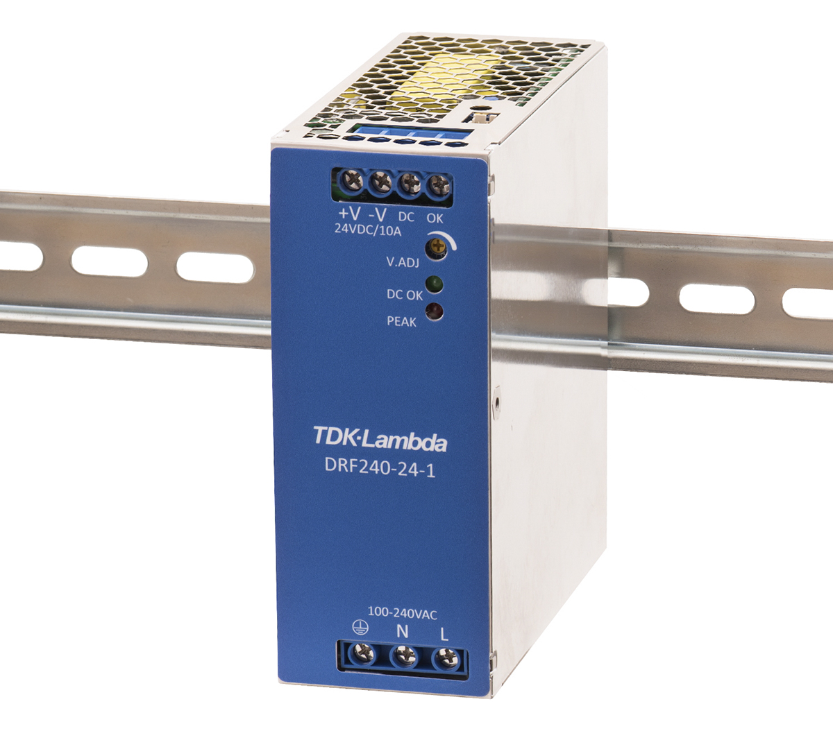 TDK-Lambda DRF Switched Mode DIN Rail Power Supply, 85 → 264V ac ac Input, 24V dc dc Output, 10A Output, 240W