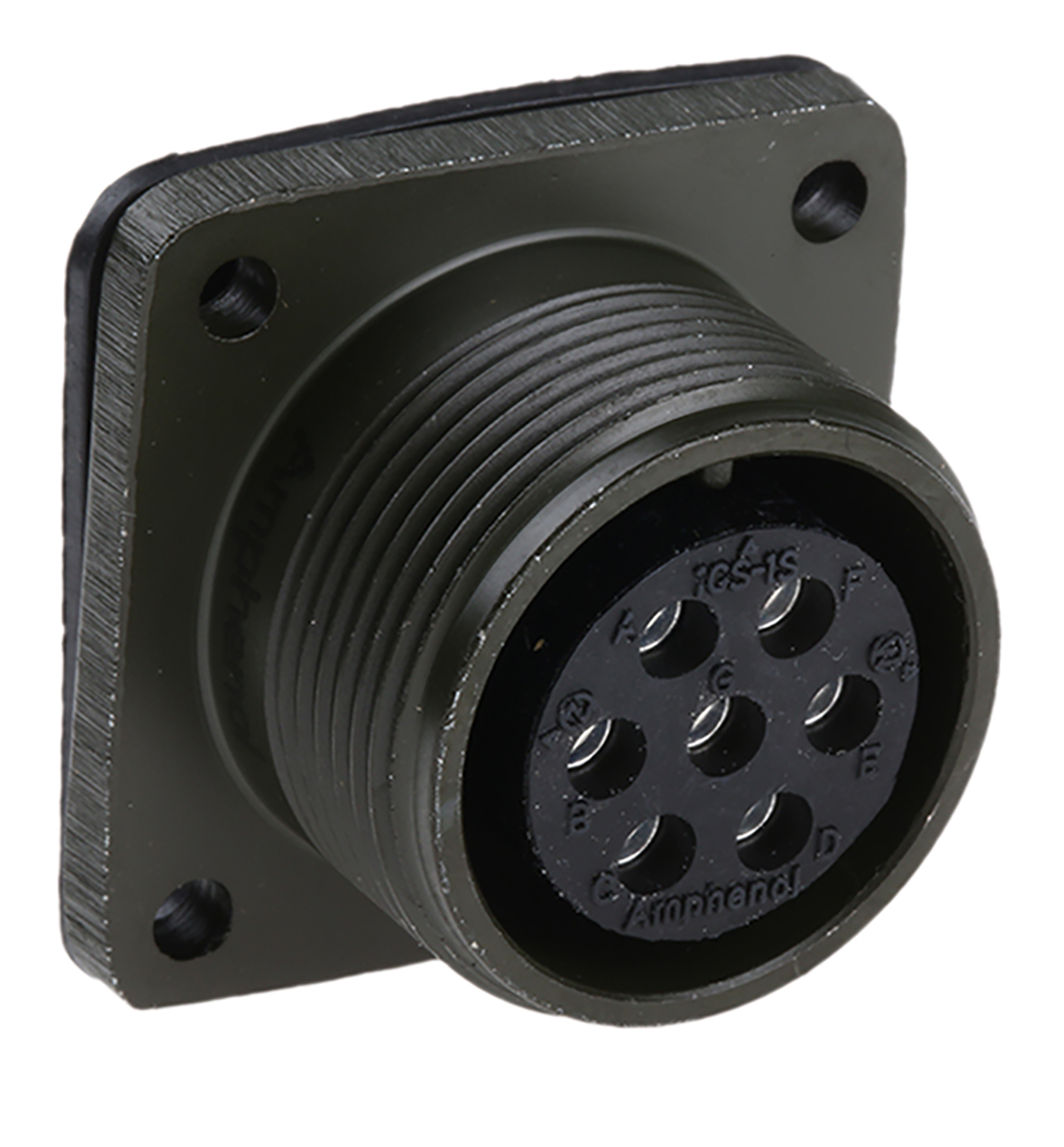 Amphenol Industrial, MS3102A, Copper Alloy 7 Way Box Mount MIL Spec Circular Connector Receptacle, Socket