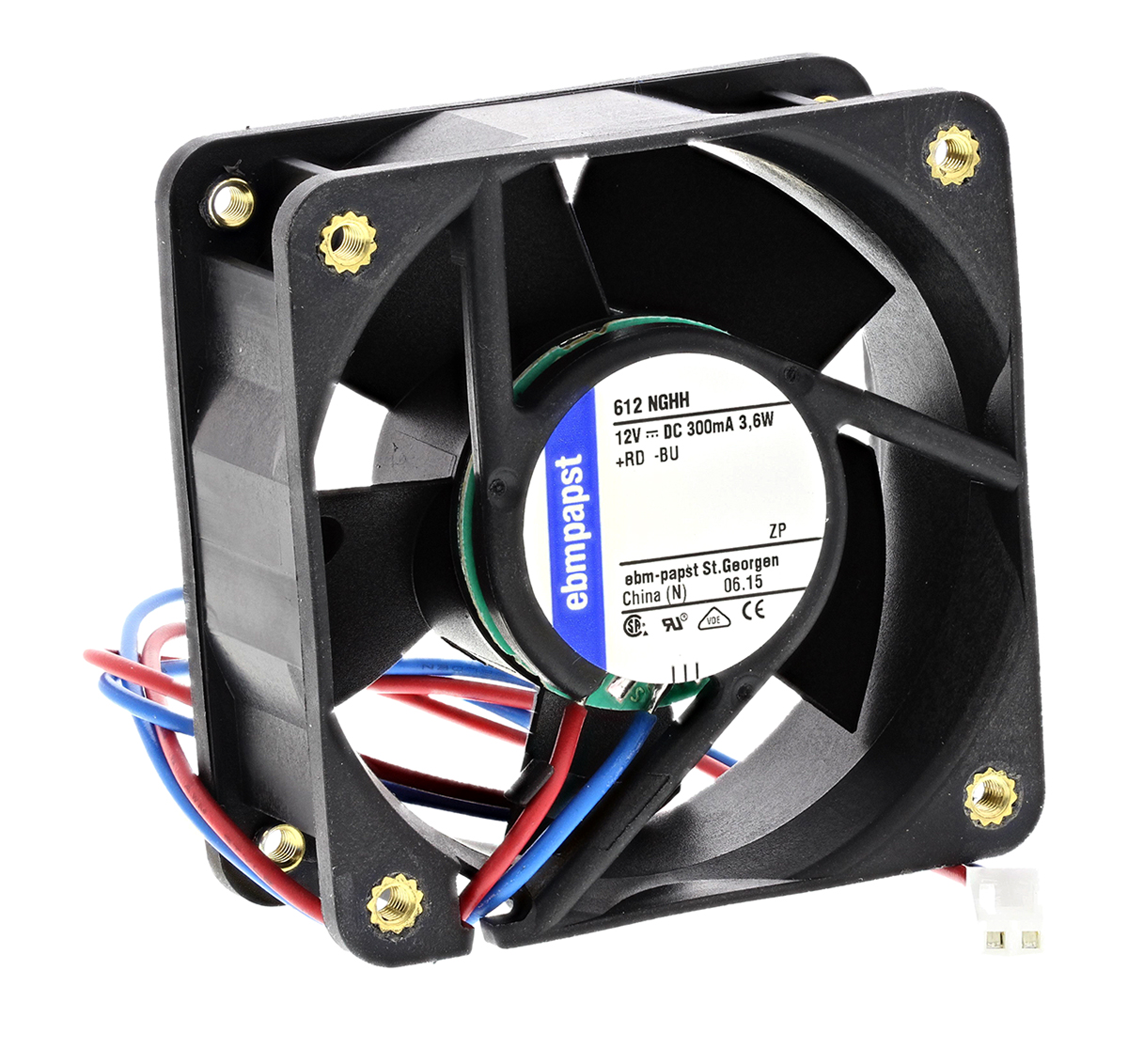 ebm-papst 600 N Series Axial Fan, 12 V dc, DC Operation, 56m³/h, 3.8W, 60 x 60 x 25mm