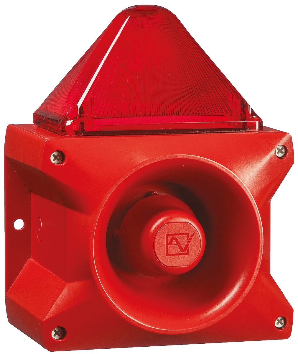 Pfannenberg PA X 10-10 Series Red Sounder Beacon, 230 V ac, Base Mount, 110dB at 1 Metre