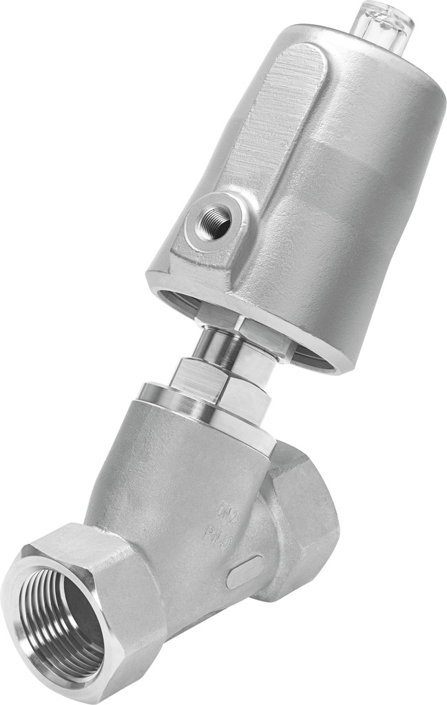 Festo Angle Seat type Pneumatic Actuated Valve, G 1-1/4in, 40 bar
