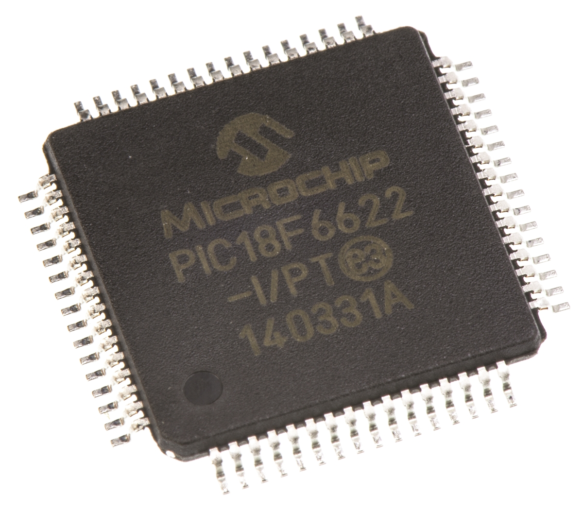 Microchip, 8 bit PIC, PIC18F6622 Microcontroller, 20 MHz, 64kB FLASH, 64-Pin TQFP