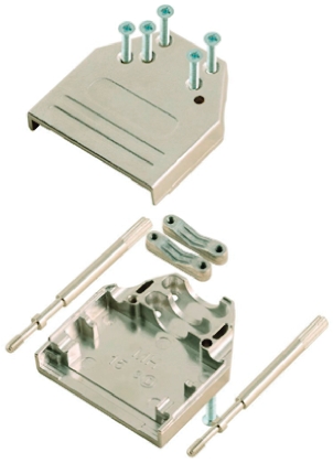 MH Connectors MHDTZI Series Zinc D Sub Backshell, 15 Way, Strain Relief