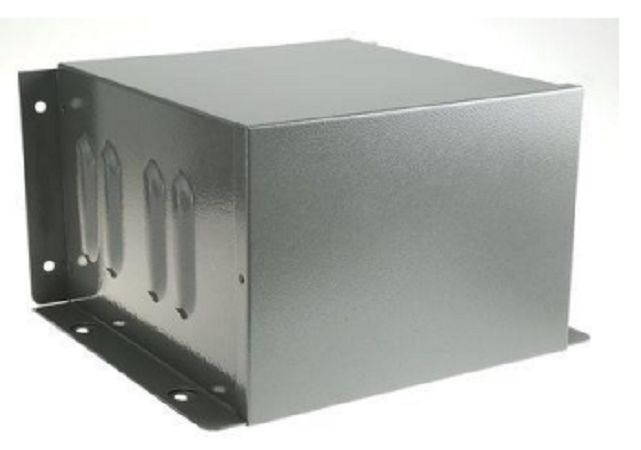 RS PRO Grey Steel Enclosure, Flanged, Grey Lid, 182 x 257 x 271mm