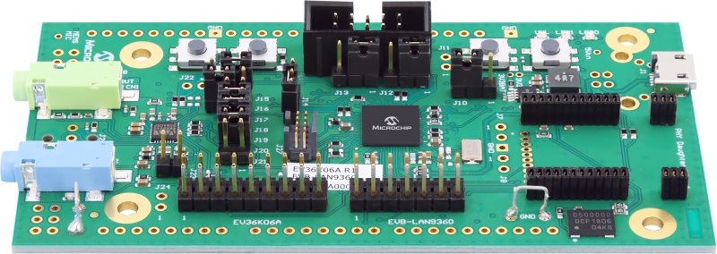 Microchip EVB-LAN9360 AVB Audio Endpoin Integrated Analog Audio Evaluation Board EV36K06A