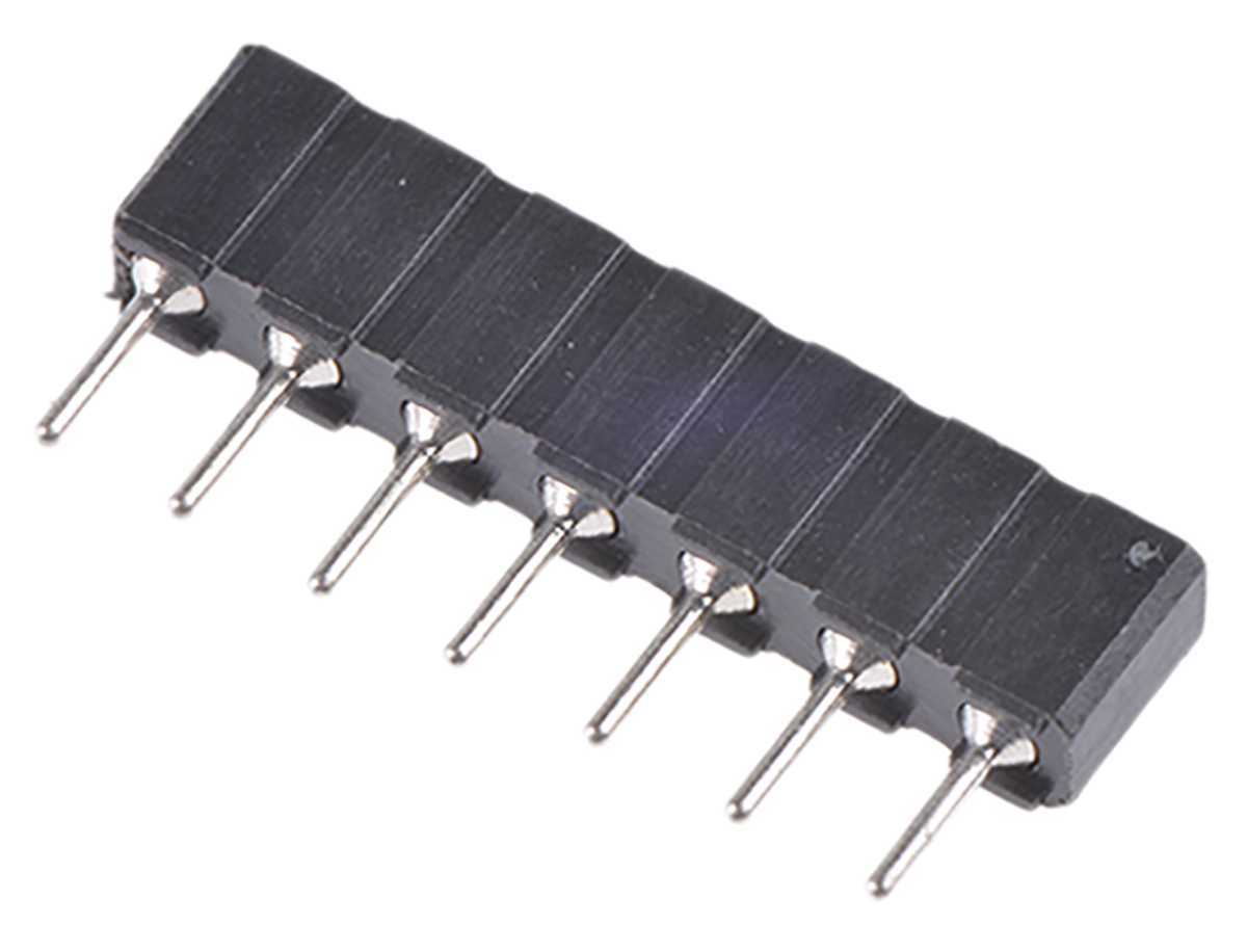 7 Way Preci-Dip Straight Through Hole 2.54mm SIL Socket, Solder, 3A 100 V ac, 150 V dc