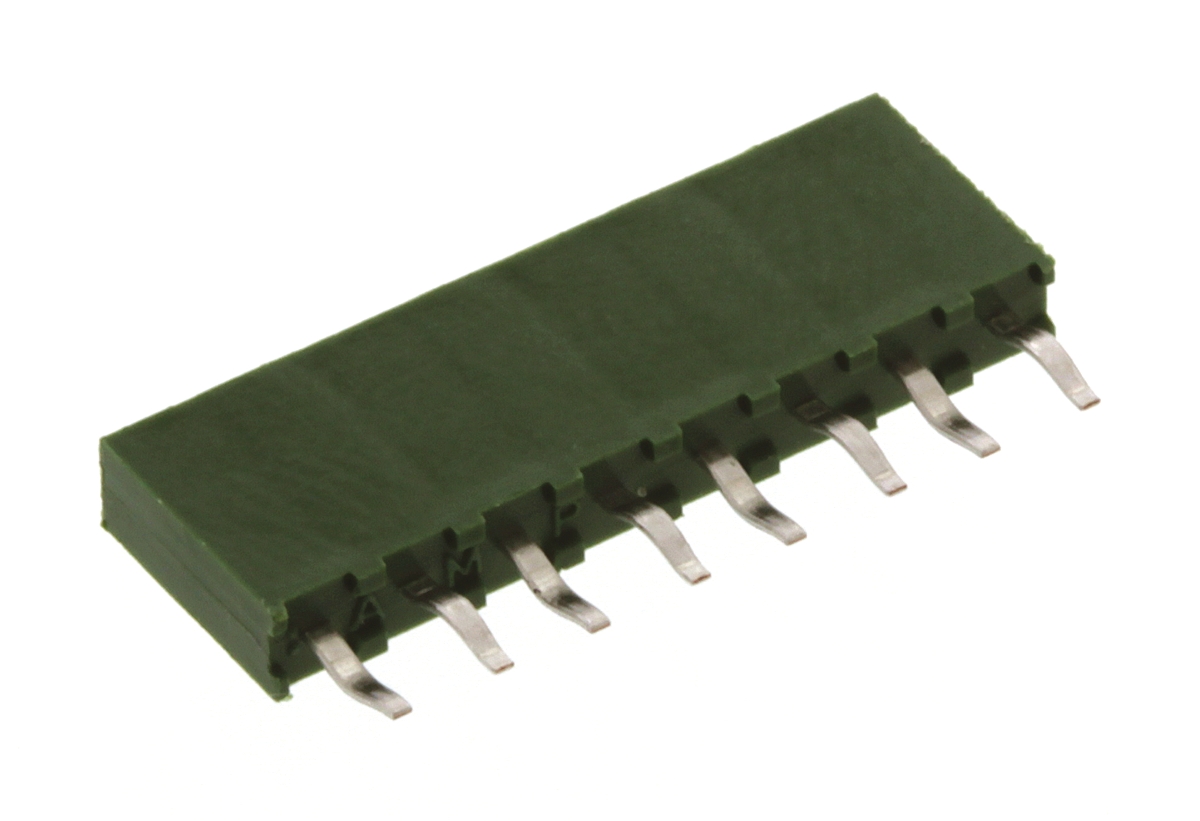 TE Connectivity AMPMODU HV100 Series Straight Through Hole Mount PCB Socket, 8-Contact, 1-Row, 2.54mm Pitch, Solder