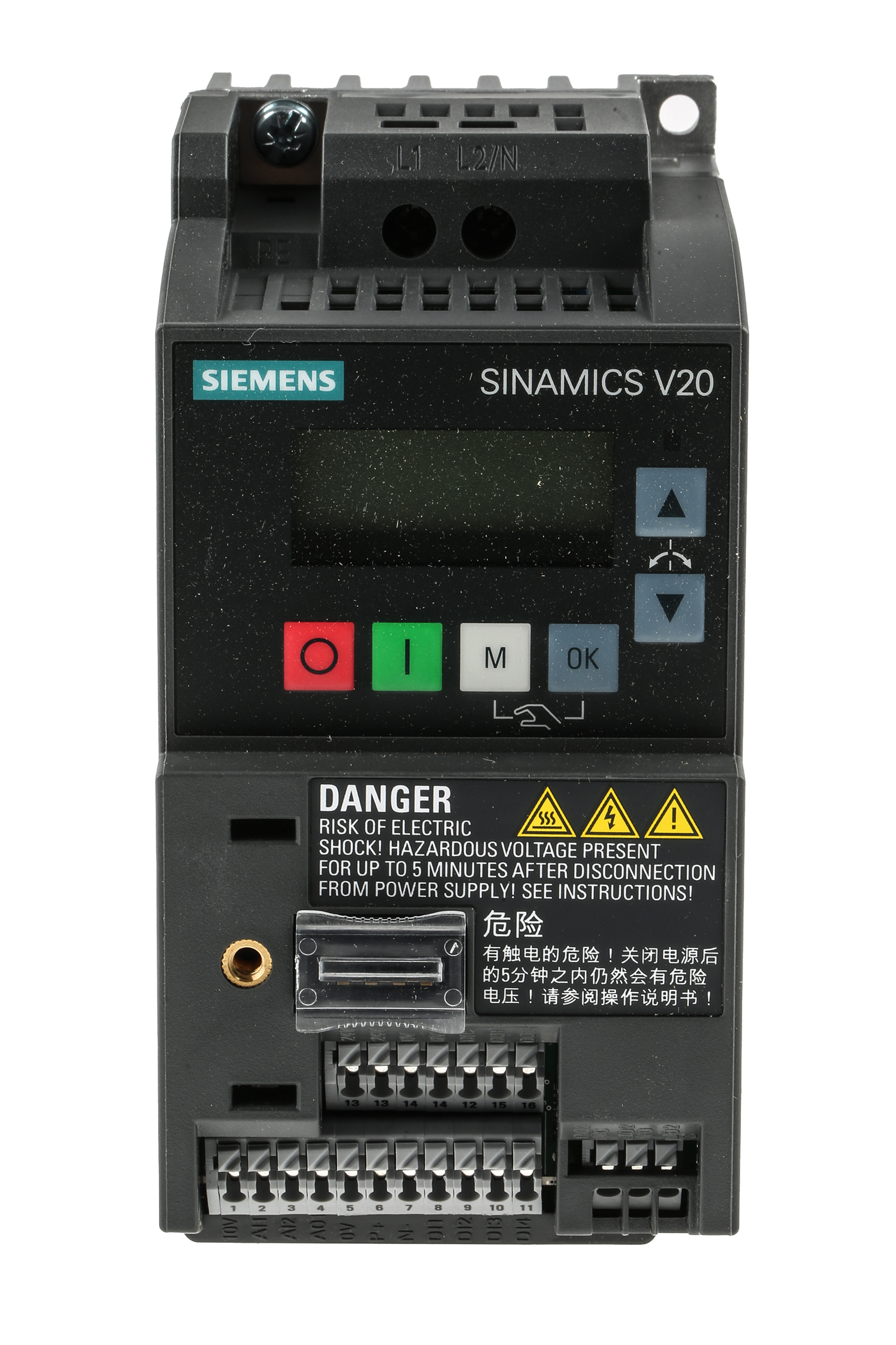 Siemens Inverter Drive, 0.37 kW, 1 Phase, 230 V ac, 2.3 A, SINAMICS V20 Series