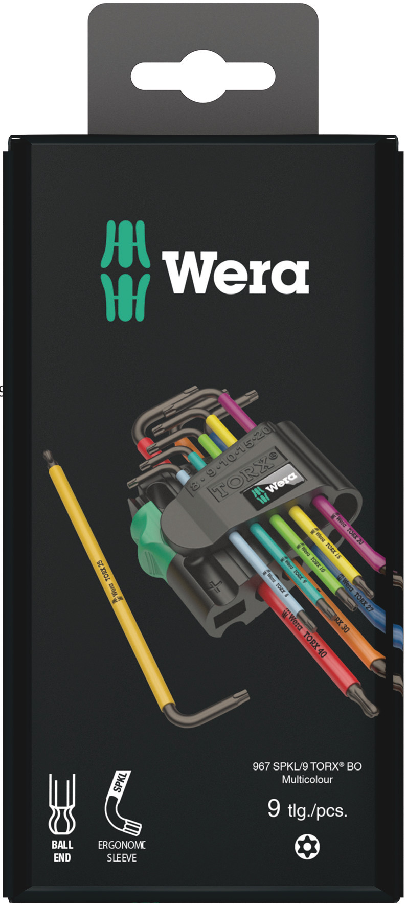 Wera 9-Piece Torx Key Set, 150 x 80 x 30 mm Size, L Shape, Long Arm