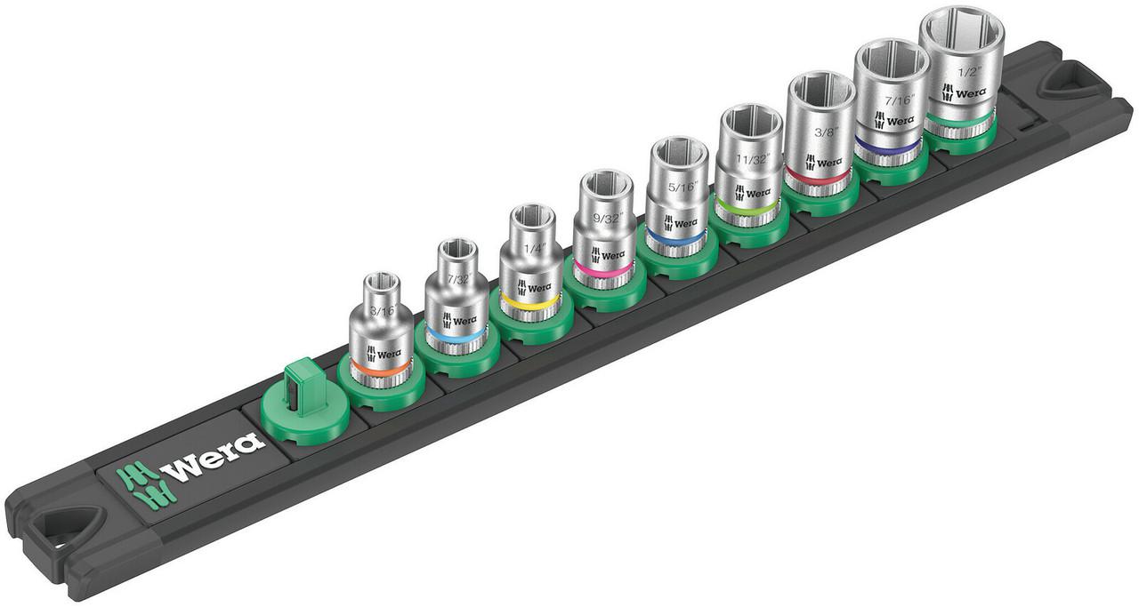 Wera 9-Piece Imperial 1/4 in Standard Socket Set , 6 point