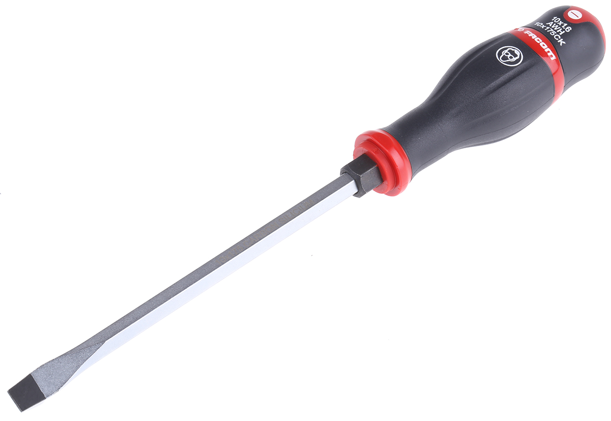 Facom Slotted  Screwdriver, 10 mm Tip, 175 mm Blade