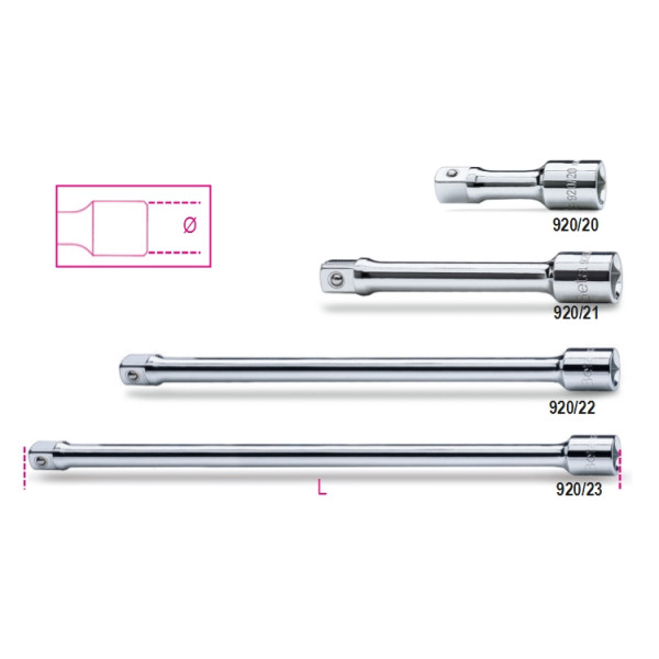 BETA 920/23 1/2 in Extension Bar, 375 mm Overall