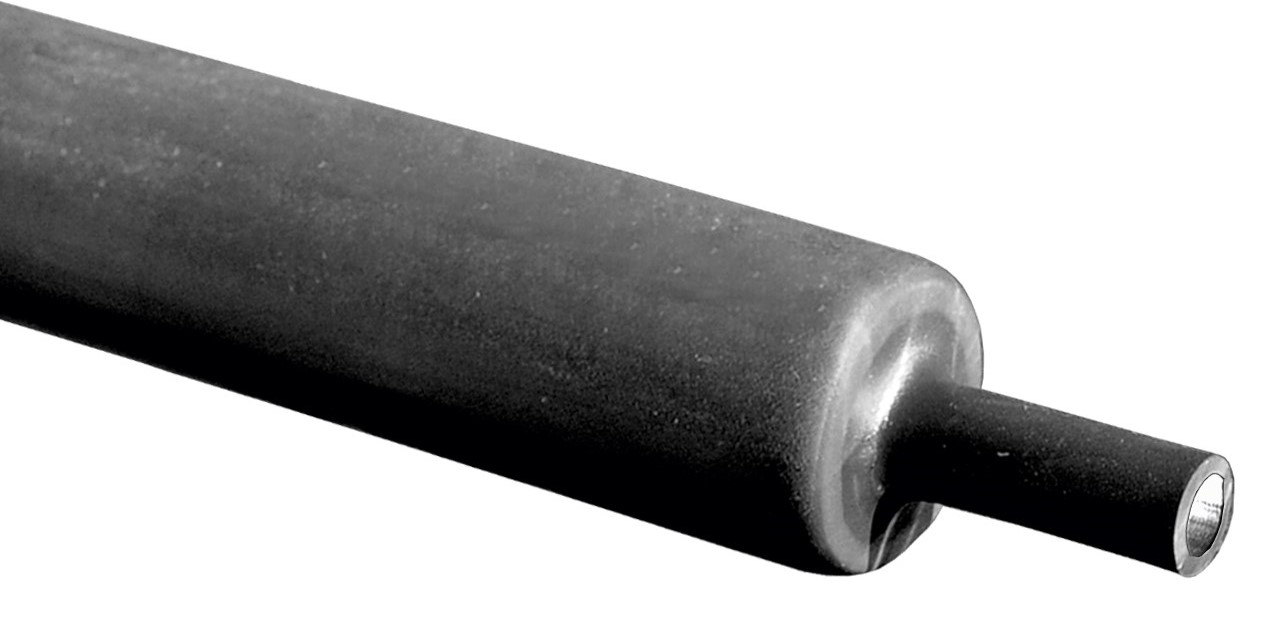 RS PRO Adhesive Lined Halogen Free Heat Shrink Tubing, Black 12mm Sleeve Dia. x 100cm Length 3:1, 4:1 Ratio
