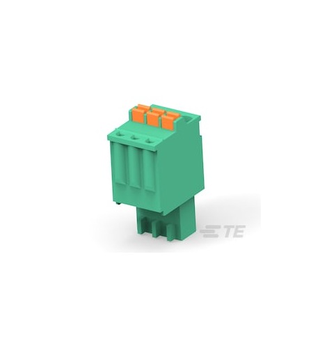 TE Connectivity 2842 Series PCB Terminal Block, 3-Contact, 2.5mm Pitch, Board Mount, 1-Row, Push In Termination