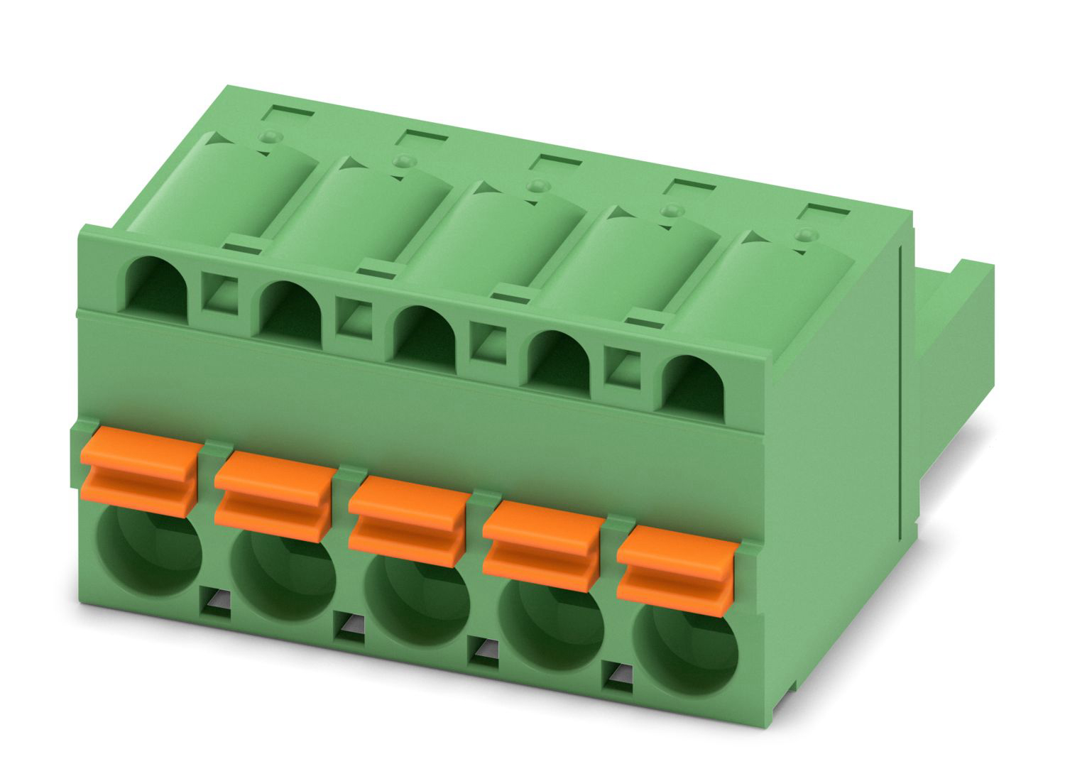 Phoenix Contact, 5.08mm Pitch, FKC 2.5/ 5-ST-5.08, 5 Way, , Pluggable Terminal Block, Plug, Cable Mount, Spring Cage