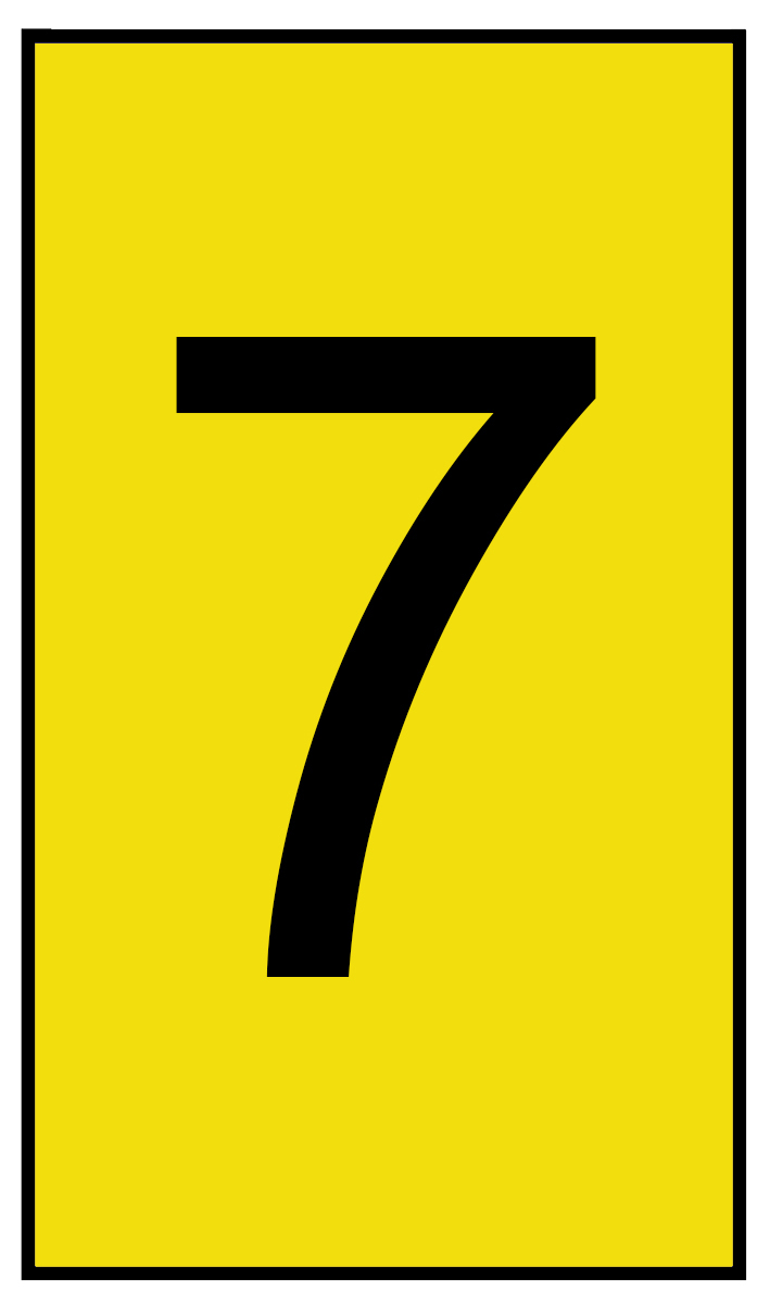 HellermannTyton Ovalgrip Slide On Cable Markers, Black on Yellow, Pre-printed "7", 2.5 → 6mm Cable, 901-10178