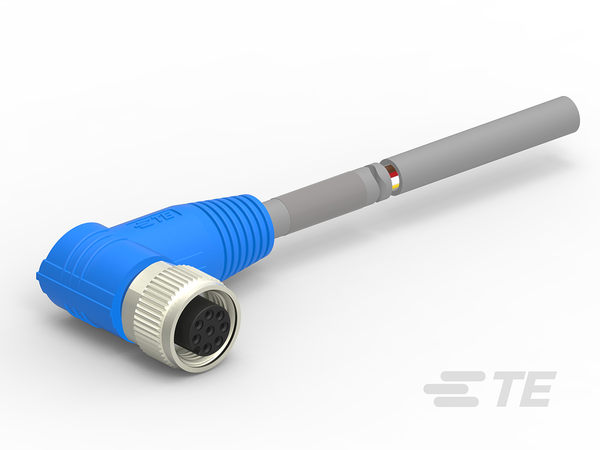 TE Connectivity Female 8 way M12 to 8 way Sensor Actuator Cable, 1500 mm