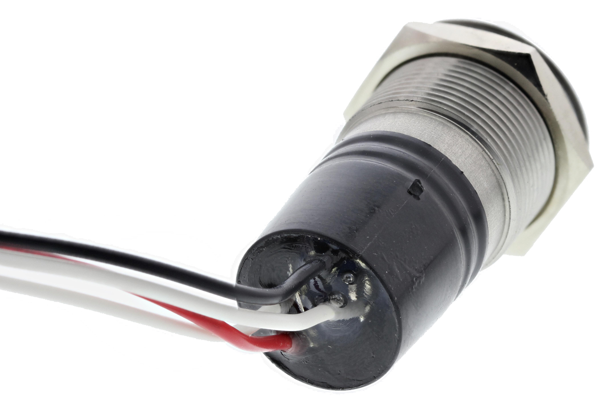 Bulgin MPI002 Series Illuminated Push Button Switch, Momentary, Panel Mount, 19.2mm Cutout, SPST, Blue LED, IP66