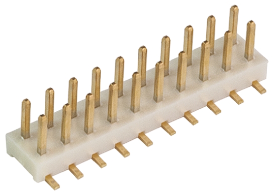 Hirose A3 Series Straight Surface Pin Header, 20 Contact(s), 2 mm Pitch, 2 Row, Unshrouded