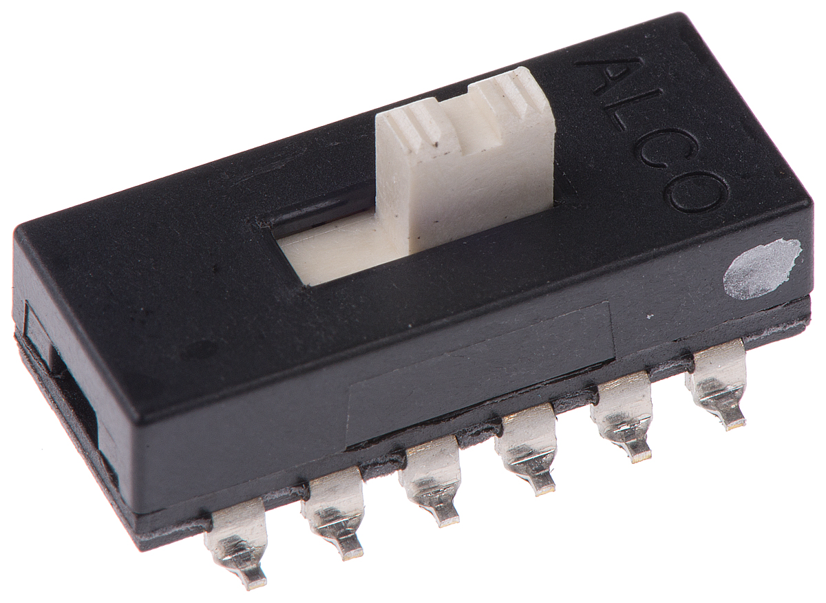 TE Connectivity Surface Mount Slide Switch 4PDT Latching 300 mA @ 115 V ac Slide