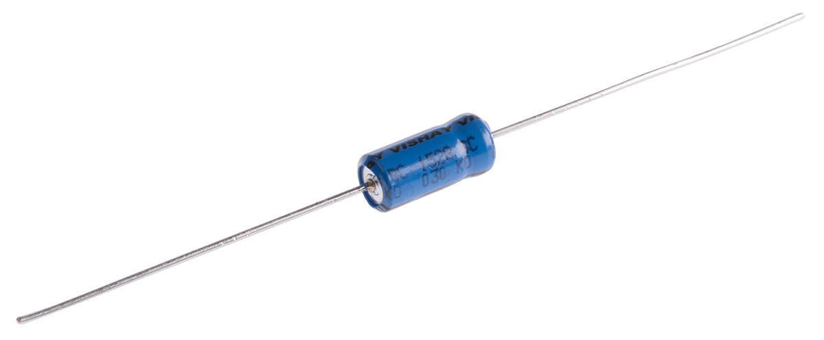 Vishay 1μF Aluminium Electrolytic Capacitor 63V dc, Axial, Through Hole - MAL203038108E3