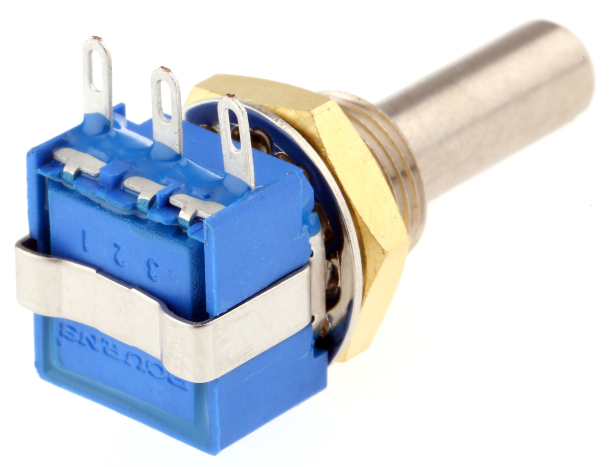 Bourns 53 1kΩ Rotary Potentiometer 1-Gang Panel Mount, 53RAA-R25-A10L