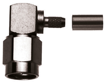 Telegartner, Plug Cable Mount RP-SMA, 50Ω, Crimp Termination, Right Angle Body