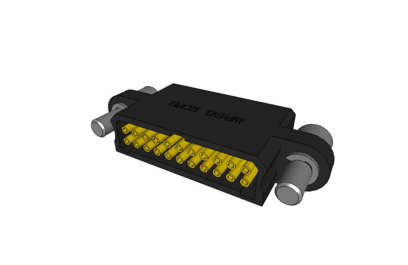 Amphenol Socapex MHDAS Series Straight PCB PCB Header, 22 Contact(s), 1.27 mm Pitch, 2 Row, Shrouded