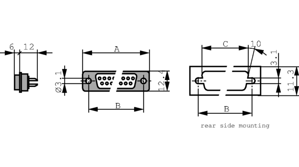 Deltron Connectors D09SZ 9 Way D-sub Connector Plug, with Screw Locks