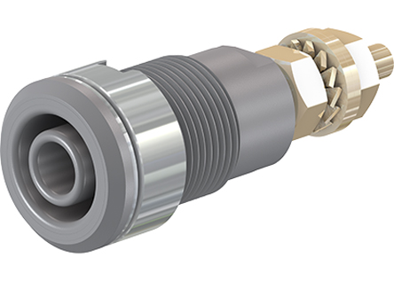 Staubli Grey Female Banana Socket, 4 mm Connector, Solder Termination, 32A, 1000V, Gold Plating