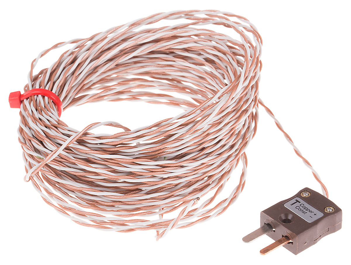 RS PRO Type T Exposed Junction Thermocouple 10m Length, 7/0.2mm Diameter, -75°C → +250°C