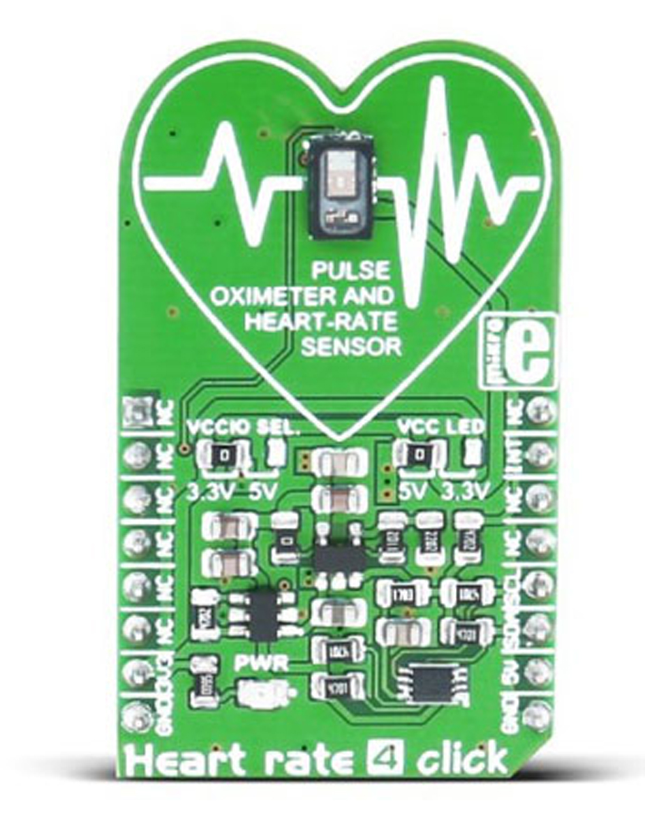 MikroElektronika Heart-Rate 4 Click Heart Rate Sensor MikroBus Click Board for MAX30101 Wearable Devices