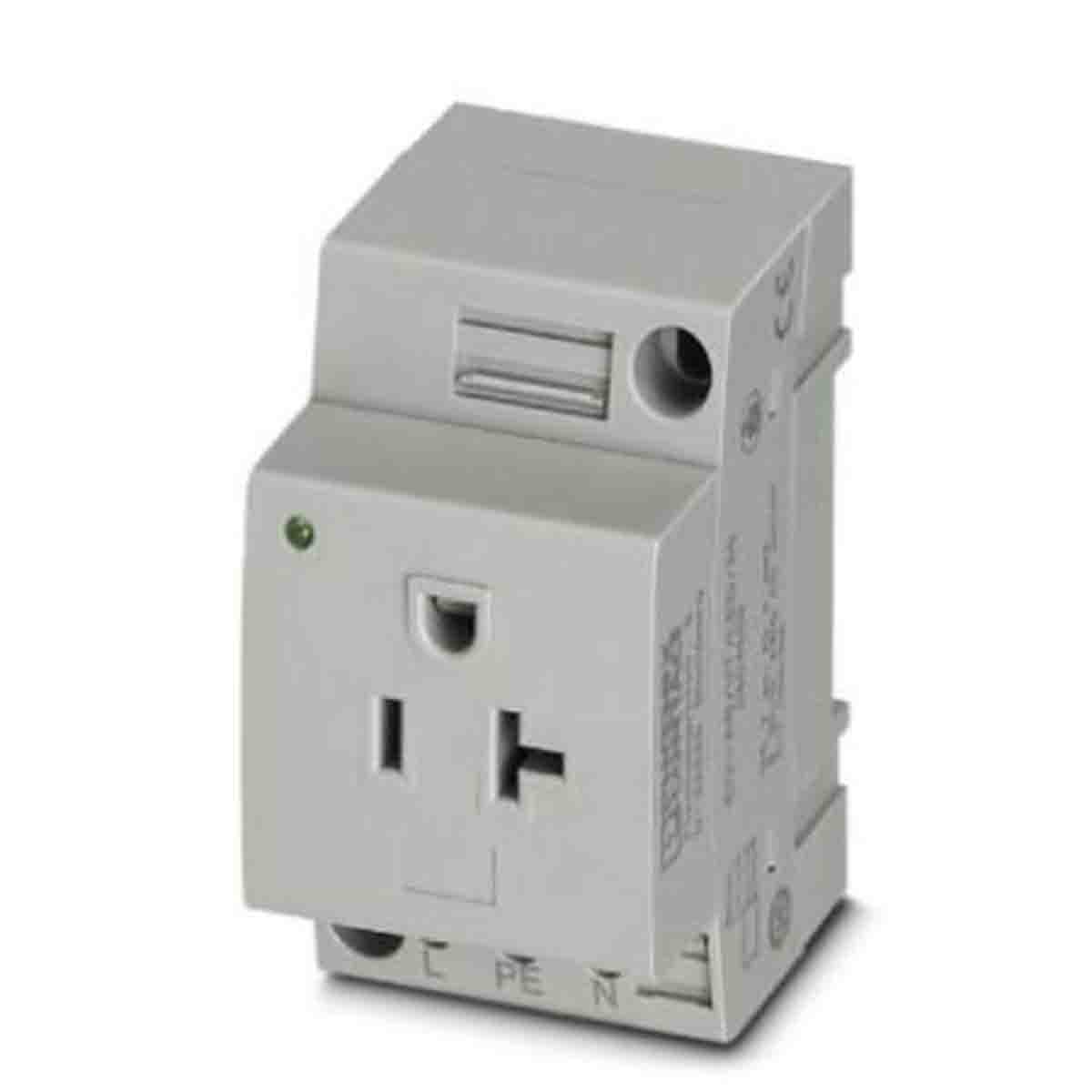 Phoenix Contact USA Mains Sockets, 20A, DIN Rail, 125 V