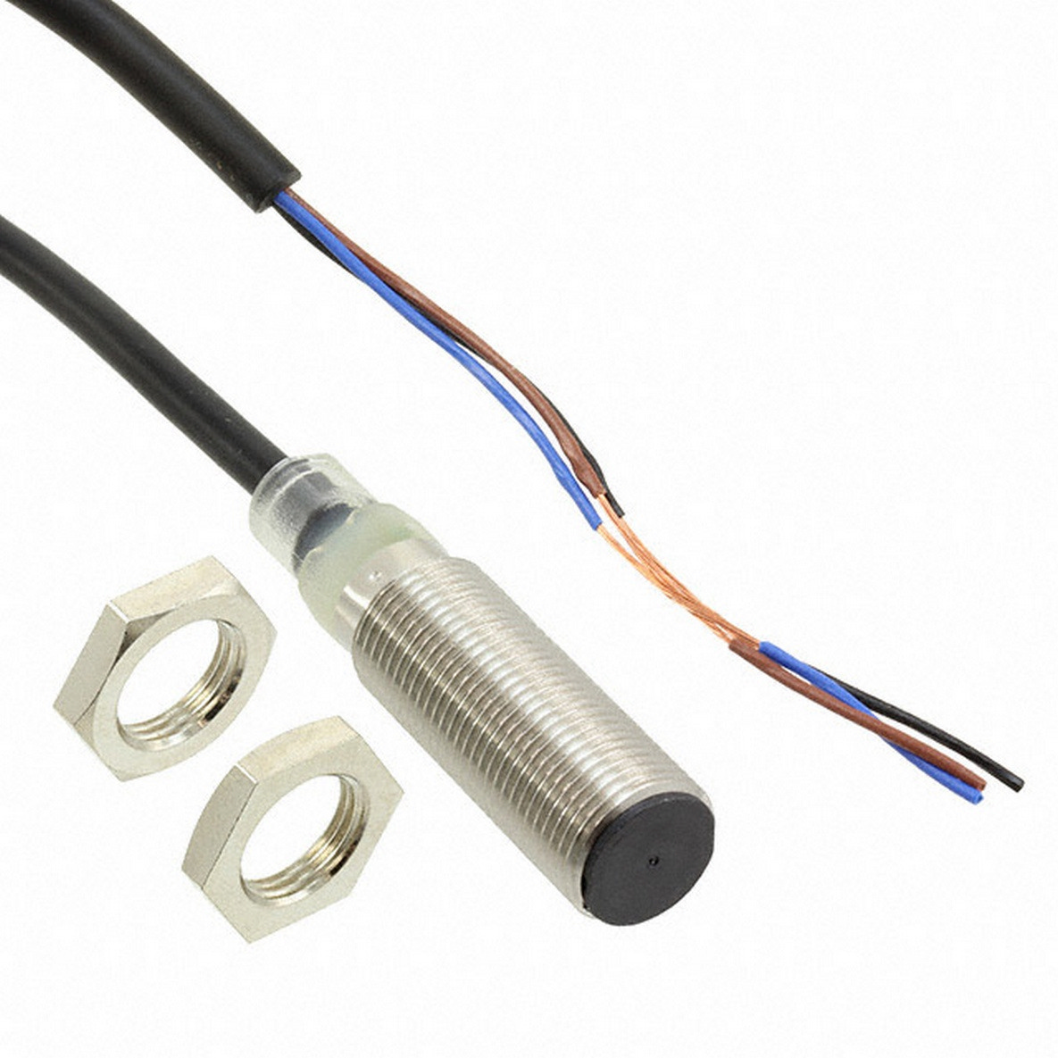Omron Inductive Threaded Barrel Proximity Sensor, M12, 2 mm Detection, NPN NO, 10 → 30 V dc