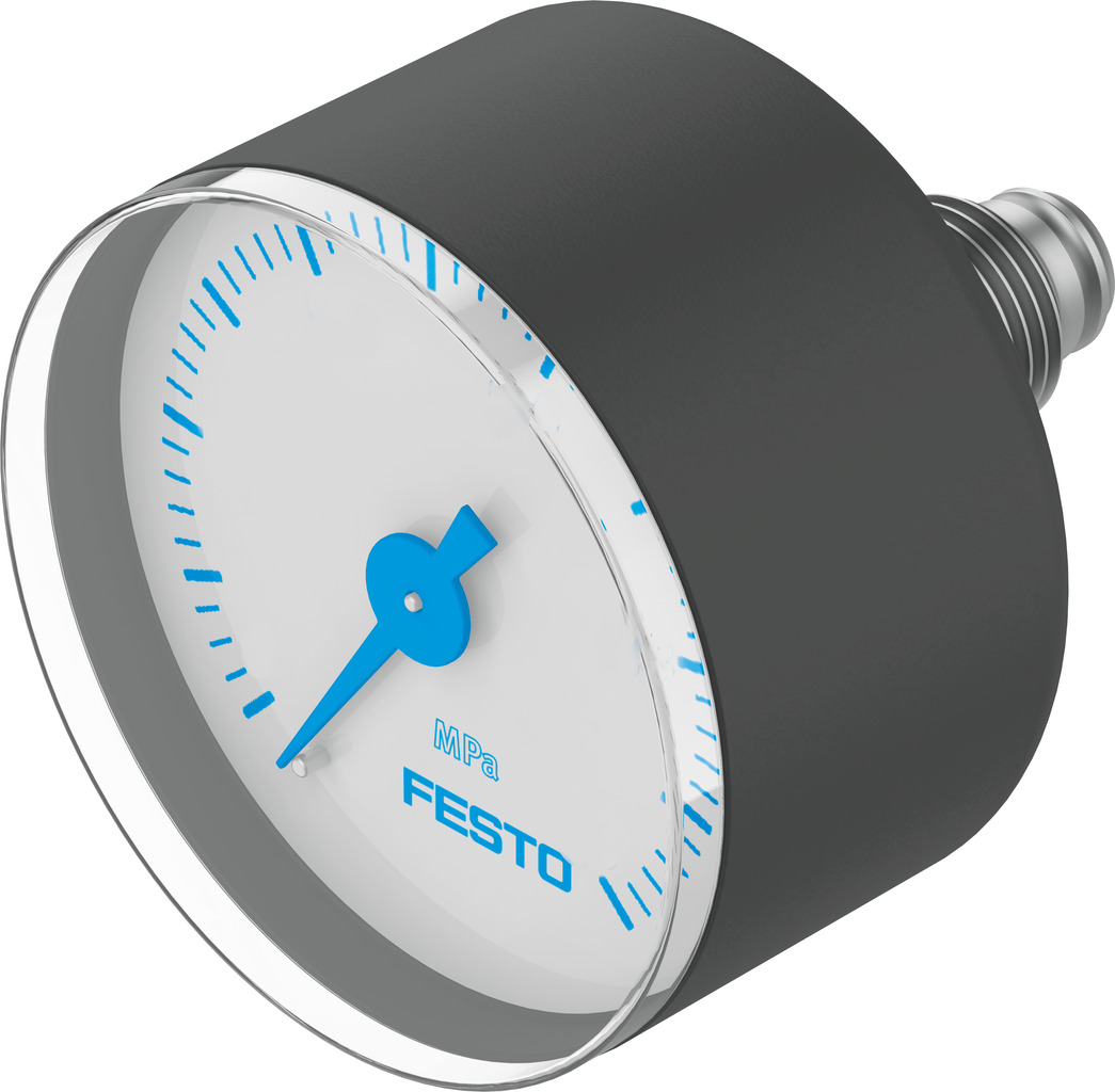 Festo G 1/4 Analogue Pressure Gauge 16bar Inline 50mm Outside Diameter
