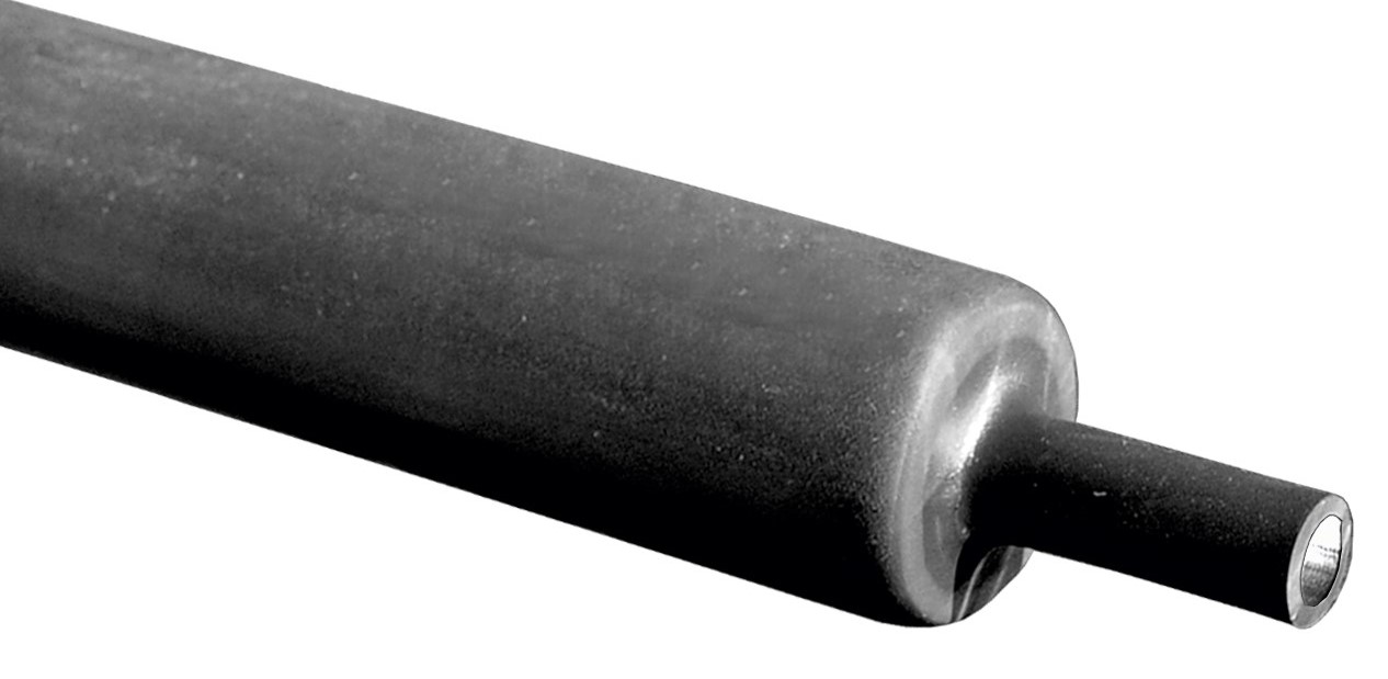RS PRO Adhesive Lined Halogen Free Heat Shrink Tubing, Black 22mm Sleeve Dia. x 100cm Length 3:1, 4:1 Ratio