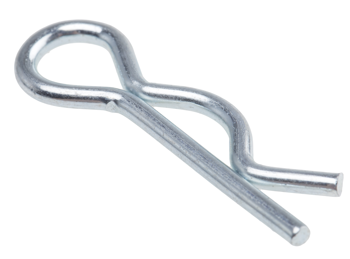 RS PRO Bright Zinc Plated Steel Retaining Clip, 8mm Diameter