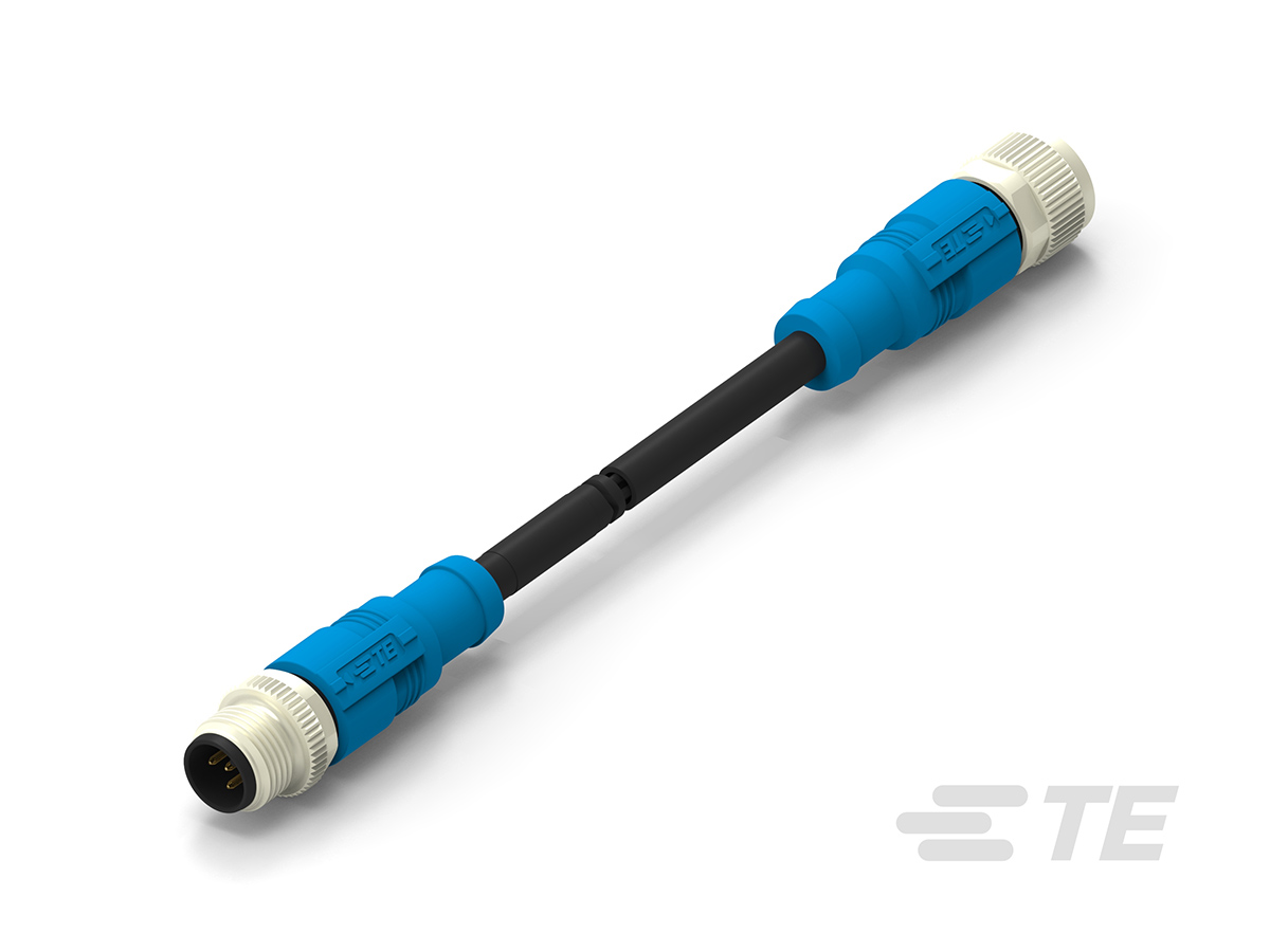 TE Connectivity Male/Female 5 way M12 to 5 way M12 Sensor Actuator Cable, 5000 mm