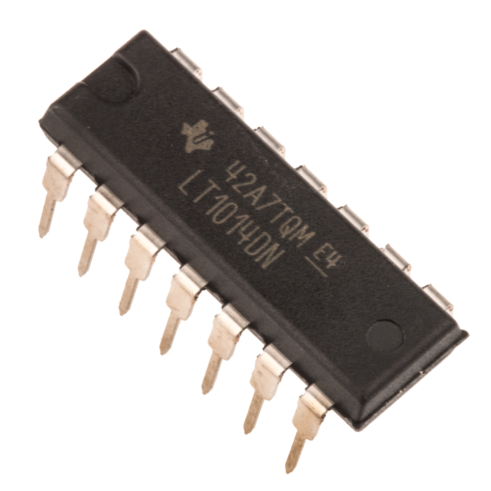 Texas Instruments, Operational Amplifier, 1 MHz, 14-Pin 22 V PDIP