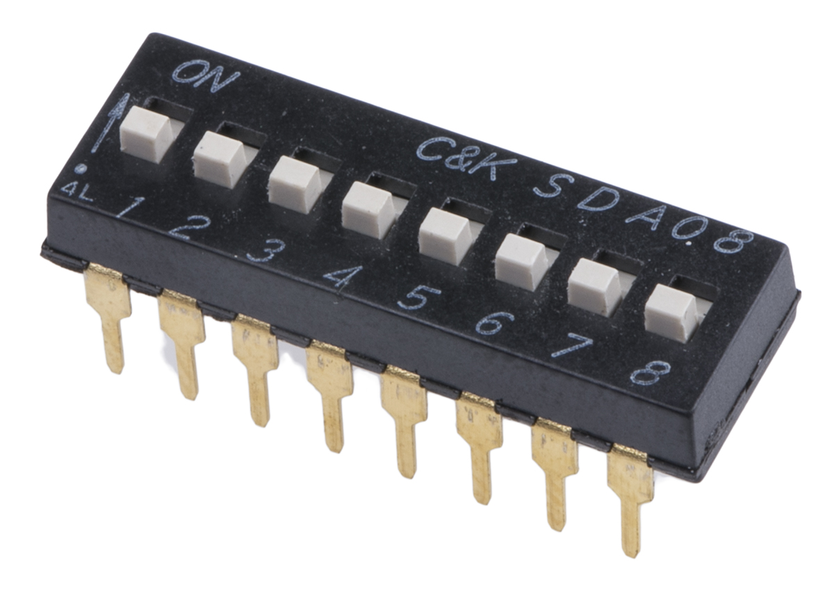 C & K 8 Way Through Hole DIP Switch SPST, Extended Actuator