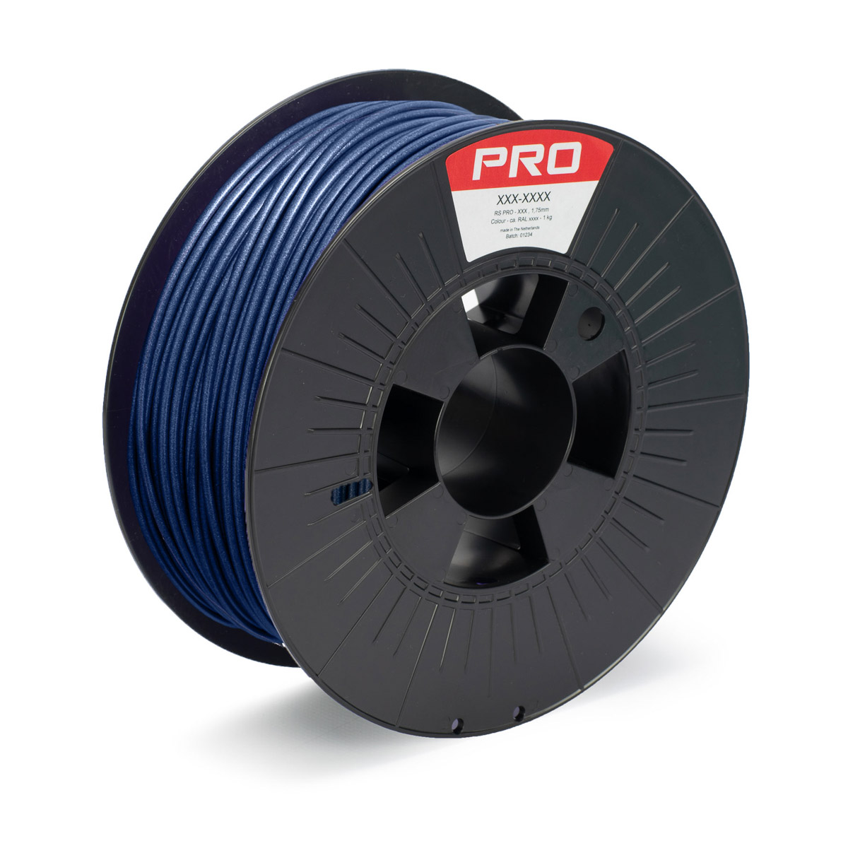 RS PRO 2.85mm Blue PLA 3D Printer Filament, 1kg