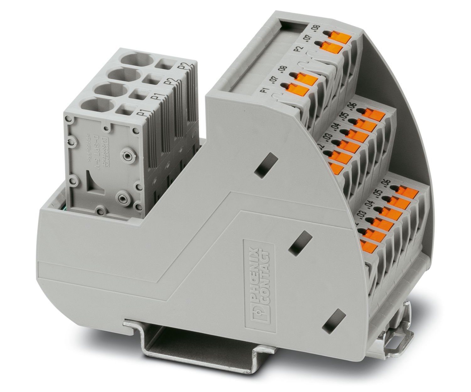 Phoenix Contact Distribution Block, 2 Way, 0.14 → 2.5mm², 15A, 250 V, Grey