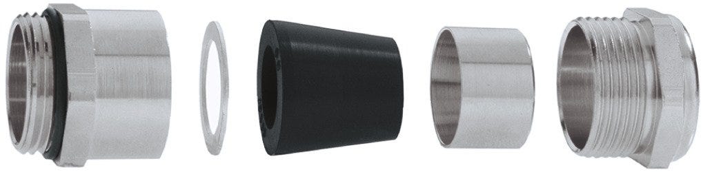 Lapp SKINDICHT Series Metallic Nickel Plated Brass Cable Gland, M12 Thread, 3mm min., 4.8mm max., IP68
