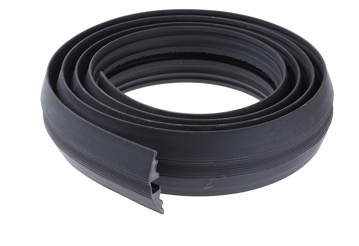 RS PRO 3m Black Cable Cover in Rubber, 14mm Inside dia.