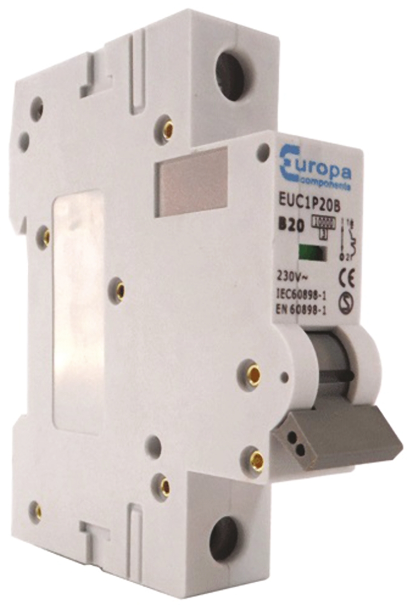 Europa EUC1P EUB MCB, 1P, 50A Curve B, 230V AC, 10 kA Breaking Capacity