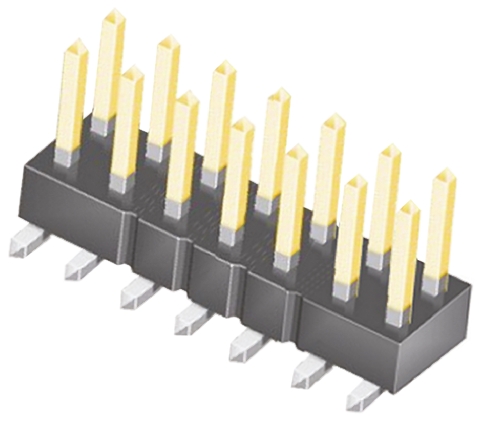 Samtec TSM Series Straight Surface Pin Header, 14 Contact(s), 2.54 mm Pitch, 2 Row, Unshrouded