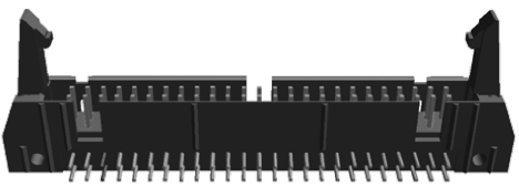 TE Connectivity AMP-LATCH Series Right Angle Through Hole PCB Header, 50 Contact(s), 2.54 mm Pitch, 2 Row, Shrouded